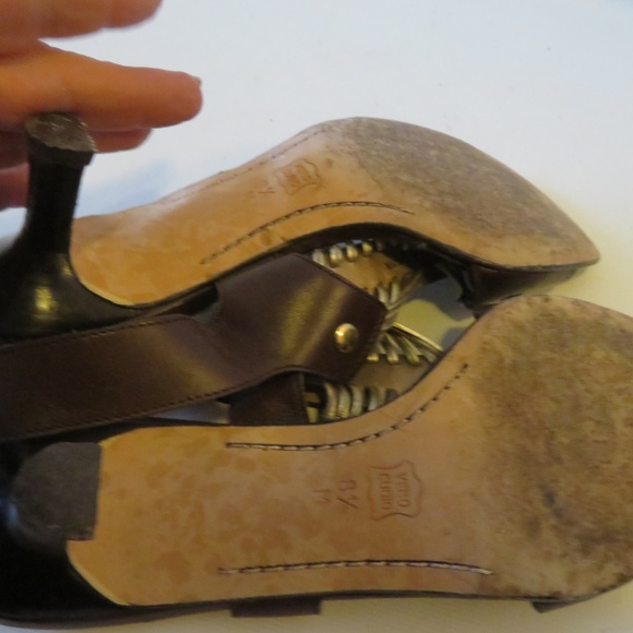 WOMENS VANELI BROWN/GOLD LEATHER SANDALS 8.5* - Picture 5 of 5